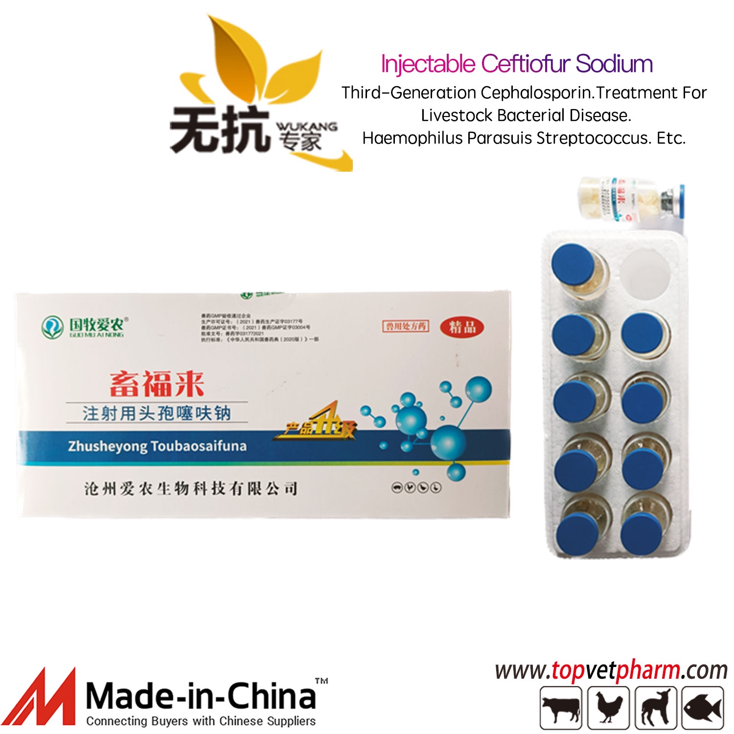 Injectable Ceftiofur Sodium Powder